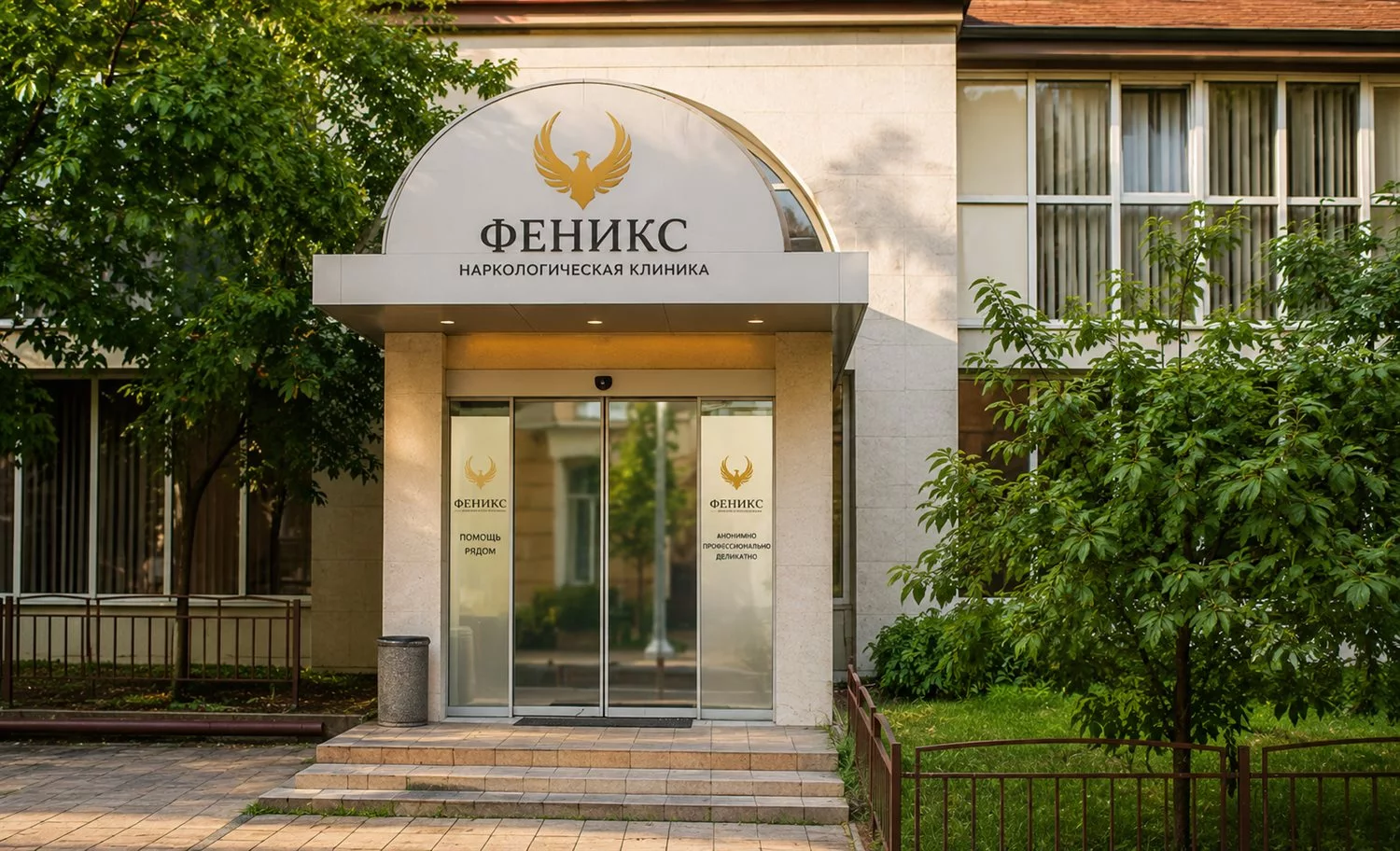 Вход в наркологическую клинику «Феникс» в Вышнем Волочке